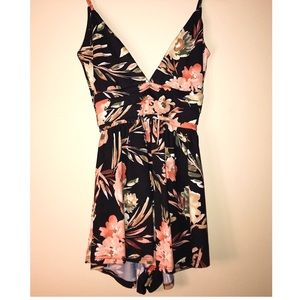 Windsor floral romper with cinched waist